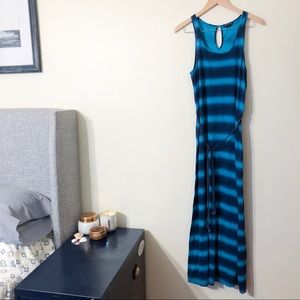 lucky brand | striped maxi dress dip dye small